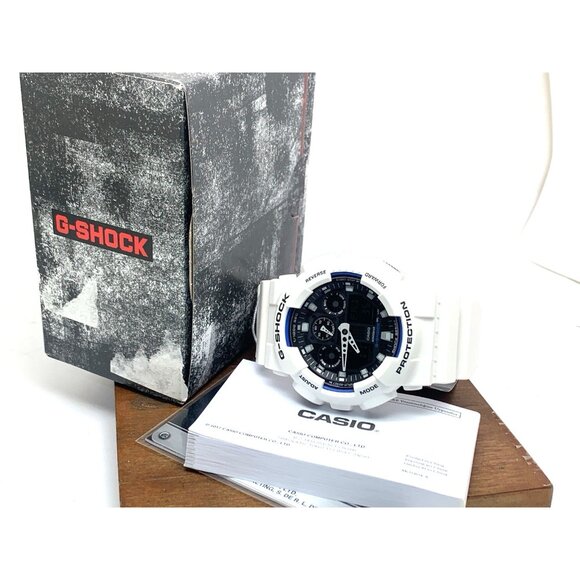 Casio Men's Watch G-Shock GA100B-7A White Resin Quartz 50mm Analog Digital 5081 - Picture 3 of 15